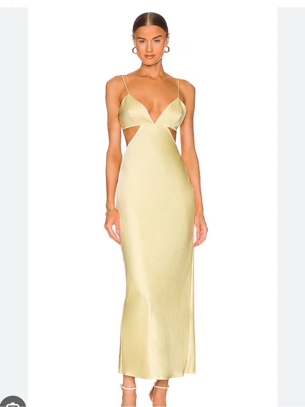 Elegant Yellow Cutout Satin Dress- Significant other SIZE S / One time used - Picture 3 of 3